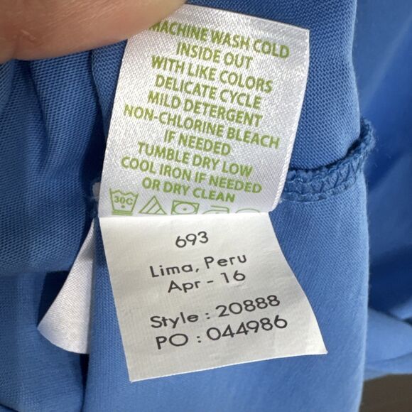 Lilly Pulitzer Brewster Short Sleeve Dress Size L Blue Pima Cotton - Picture 10 of 11